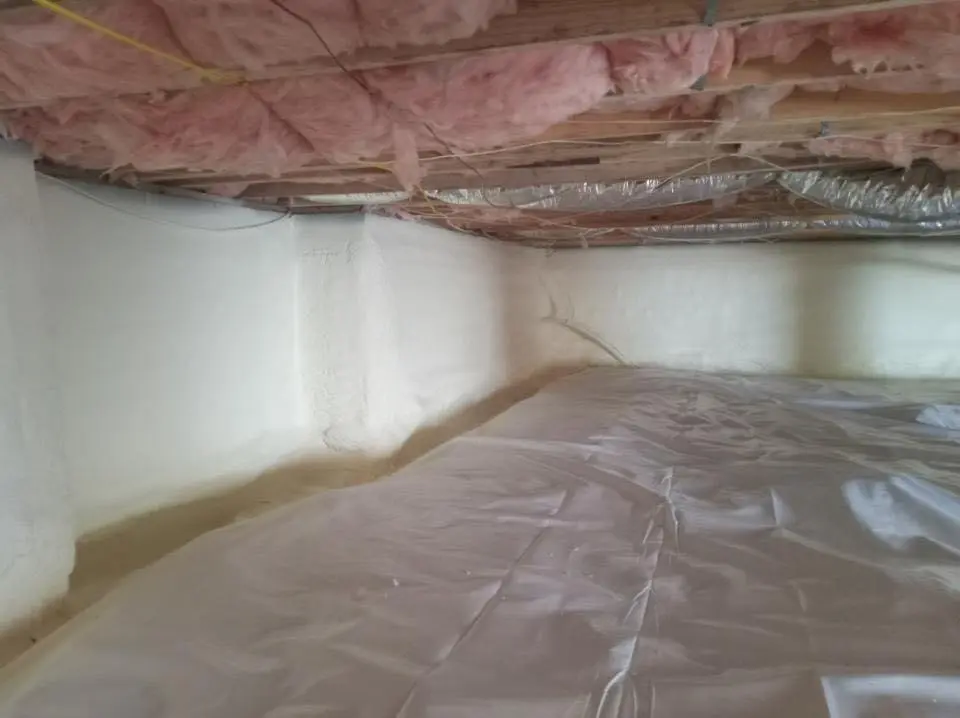 Crawl space encapsulation with closed-cell spray foam for Attic Insulation in Franklin